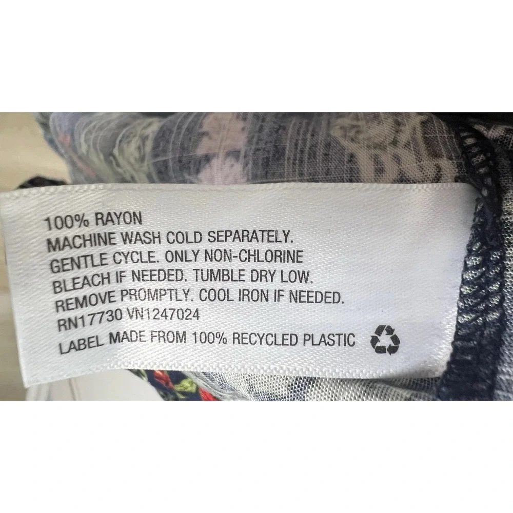 Agua Bendita Target Plus‎ 2X Tile Floral Ruffle Sleeves Pockets Coquette Dress - Picture 7 of 9